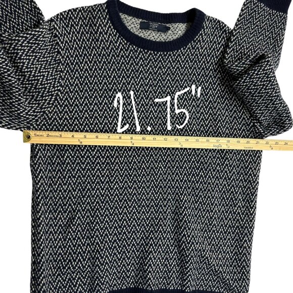 J Crew Men's Navy White Lambswool Sweater Size Large. - Picture 5 of 11